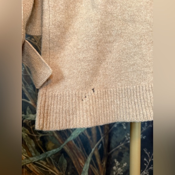 Madewell Merino Wool Knit Camel Brown Tie Cuff Long Sleeve Mini Sweater Dress - Picture 5 of 5